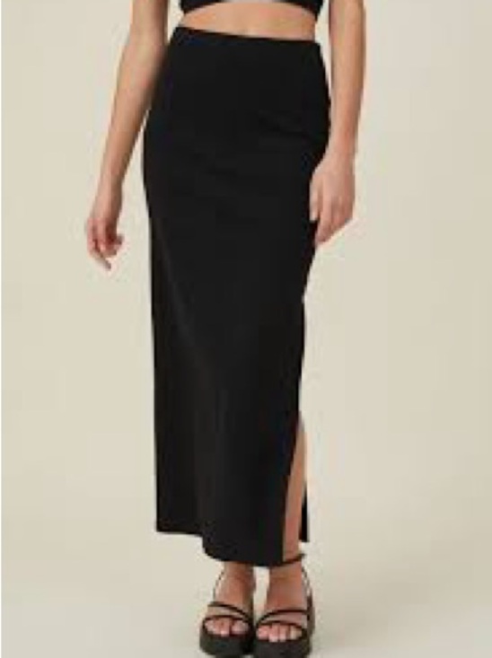 Cotton On Dresses & Skirts - Cotton On Black Maxi knit ribbed Pencil Skirt with Side Slit Size Medium